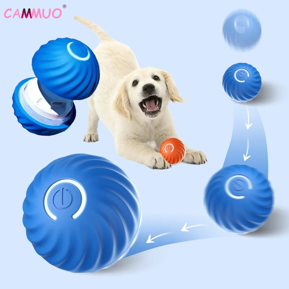 Cammuo Chó Thông Minh Bóng đồ chơi tự động di chuyển nảy bóng lăn cho chó nhỏ vừa Đồ chơi cho mèo có thể sạc qua USB con chó Bóng cao su