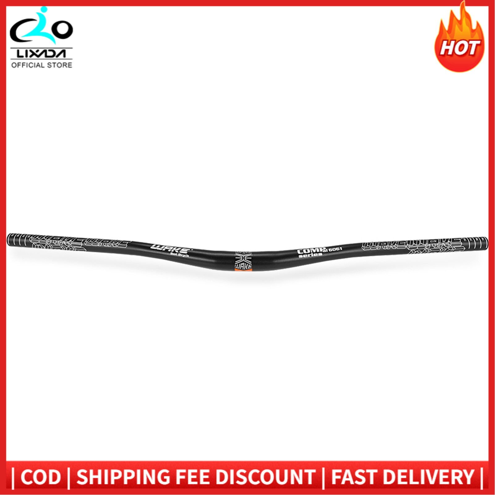 WAKE 780Mm * 31.8Mm Xe Đạp Hợp Kim Nhôm Xe Đạp Tay Cầm Riser Uốn Cong Tay Cầm Thanh Đánh Bóng Anode 5 Màu Cho Tay Lái Xe Đạp