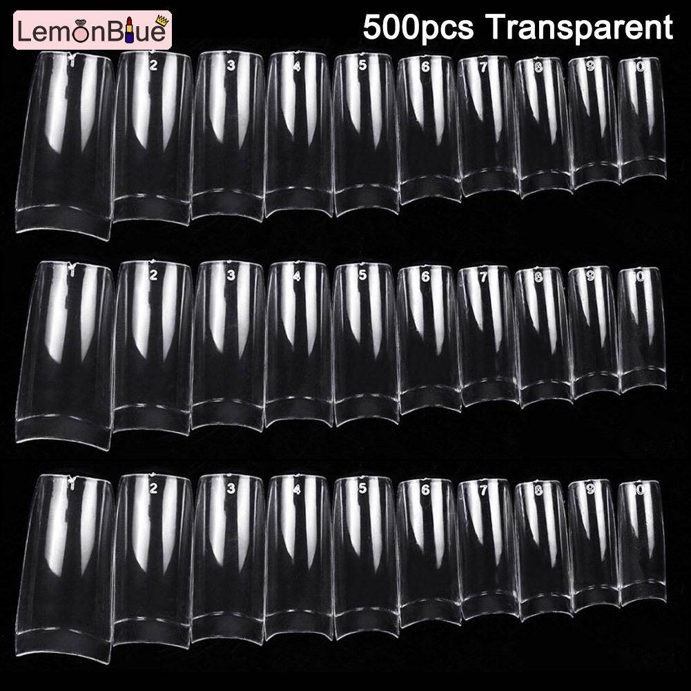Gambar LemonBlue 100 500pcs Nails Half French False Nail Art Tips Acrylic UV Gel Manicure Tip