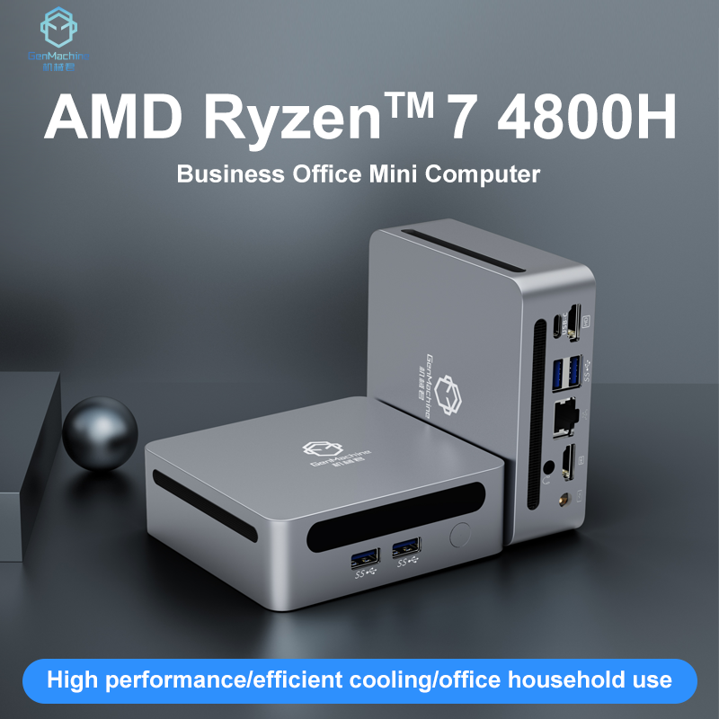 GenMachine New Mini PC Ryzen 7 4800H Windows11 8 Cores 16 Threads WIFI6 BT5.2 Max 64GB RAM 4TB SSD Support Three Screen Synchronous Display Mini Office Gaming Computer ราคา 7,501 บาท*ส่งฟรี
