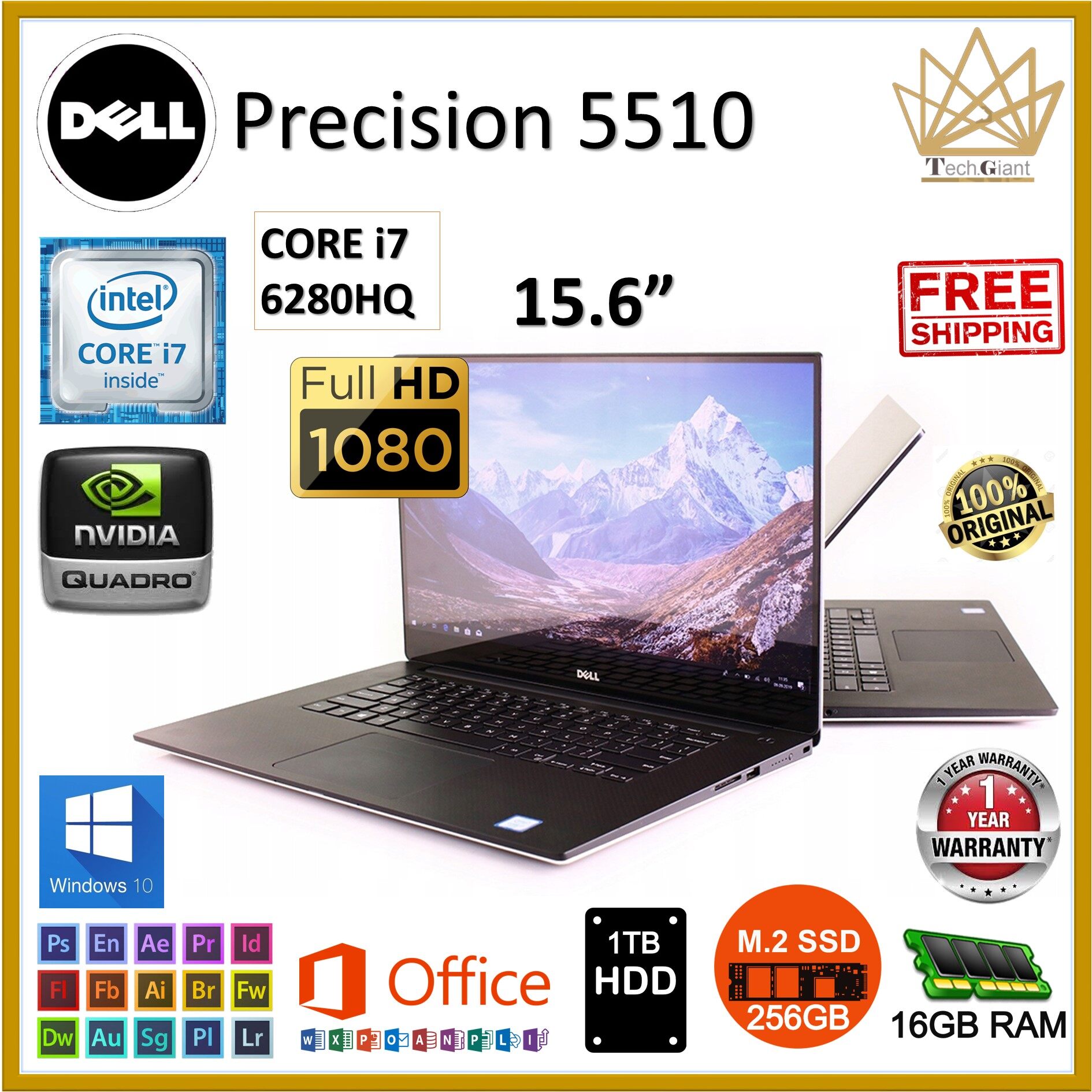 (ULTRA SLIM WORKSTATION) DELL PRECISION 5510 CORE i7