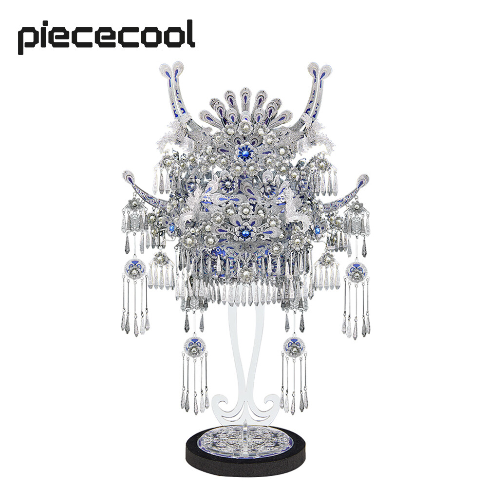 Piececool 3D Xếp Hình Kim Loại Cho Người Lớn Miao Silversmithing Tiara Bộ Dụng Cụ Mô Hình Bộ Xây Dựng Món Quà Tốt Nhất Cho Nữ