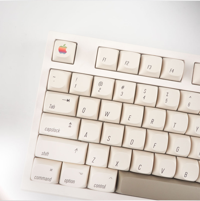 128 Phím/Bộ Trắng Retro kiểu Apple Keycaps Mac Ma Hồ Sơ PBT Nhuộm Subbed Cho MX Chuyển Đổi Bàn Phím Cơ 61 64 68 84 87 98 104 108