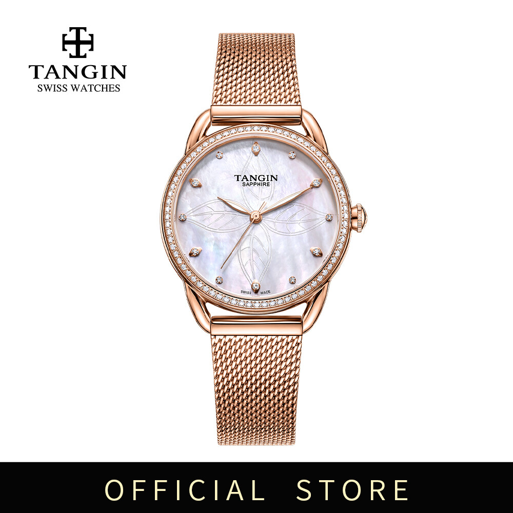 TANGIN Laurel Goddess Series Watches for Women 72 Diamonds Case Women Watch with Mesh Bracelet and Swiss Quartz Movt Waterproof(T1061L) ราคา 9,398 บาท*ส่งฟรี