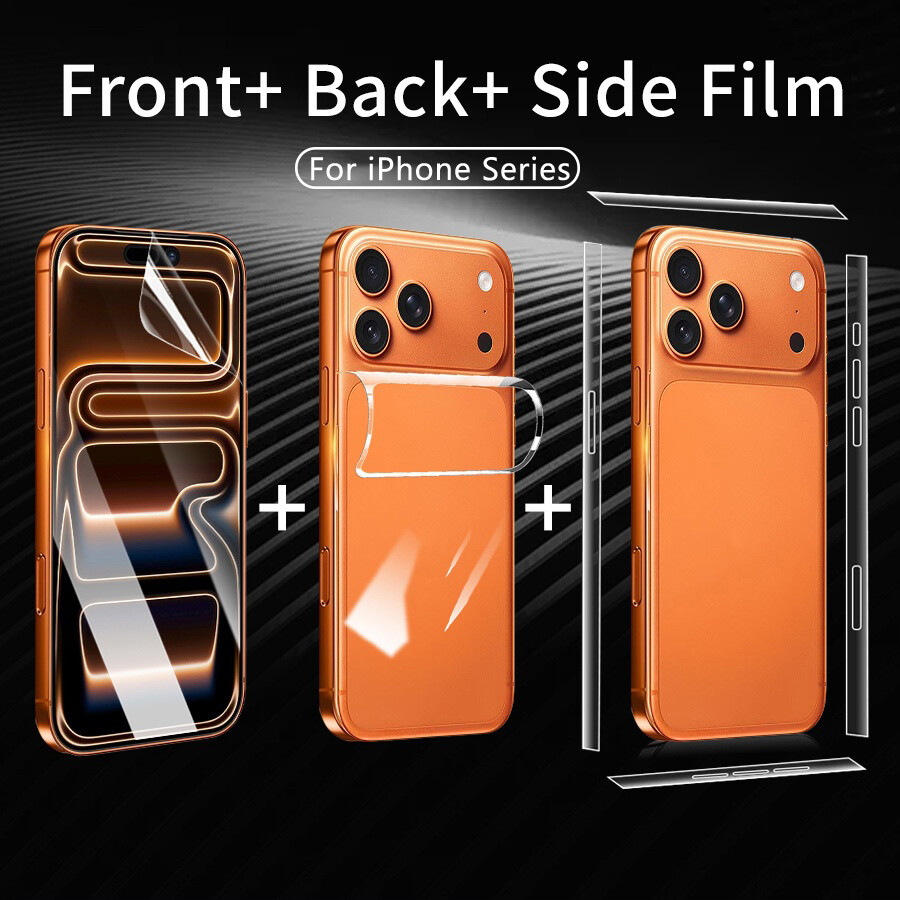  Miếng dán PPF trong suốt mặt trước sau + PPF cao cấp dán viền bảo vệ Cho iPhone 12 13 14 15 16 17 Pro Max 