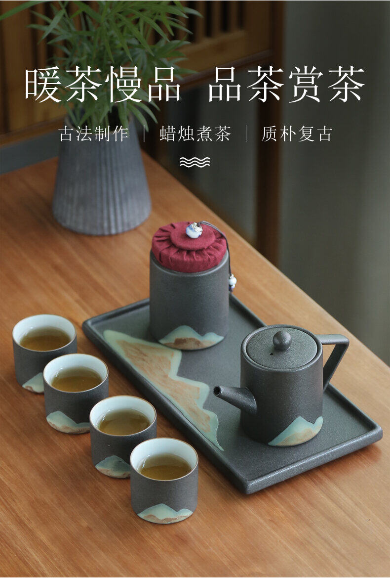 Cốc Trà Kiểu Nhật Cốc Chủ Nhân Gốm Thô Cốc Đơn Bộ Đồ Trà Kungfu Cốc Uống Trà Cốc Uống Trà Cốc Cổ Điển Gốm Sứ