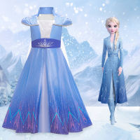 MQATZ Frozen Film Edition Ice And Snow 2 Childrens Aisha Elsa Princess Dress Festival Performance Dress BX1701