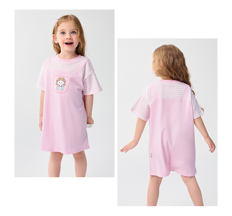Balabala Miiiiichan Ip Girl nachtjapon, kinderkleding, zomerjurk met airconditioning, puur katoen