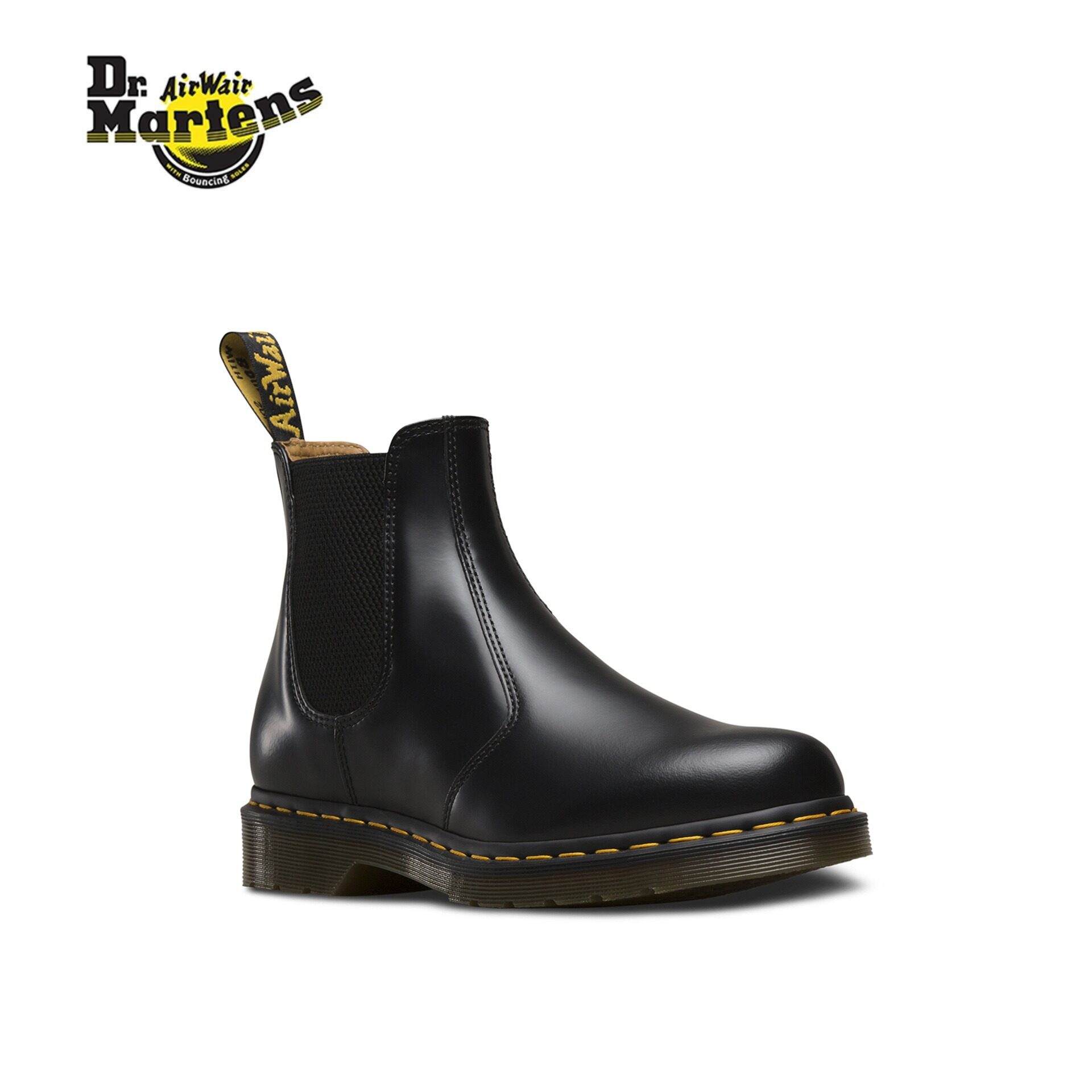 Dr. Martens Yellow Lined Chelsea Boot, Men's/Women's, Black