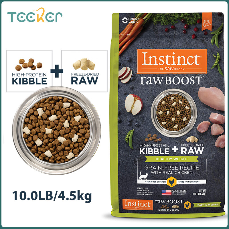 Instinct Raw Boost GrainFree Dry Cat Food Healthy Weight 4.5kg/10 lb. bags ราคา 3,878 บาท*ส่งฟรี