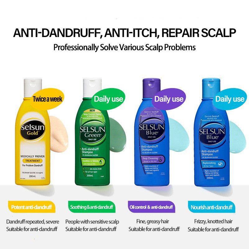 Selsun xanh Selsun Vàng dầu gội trị gàu 200ml