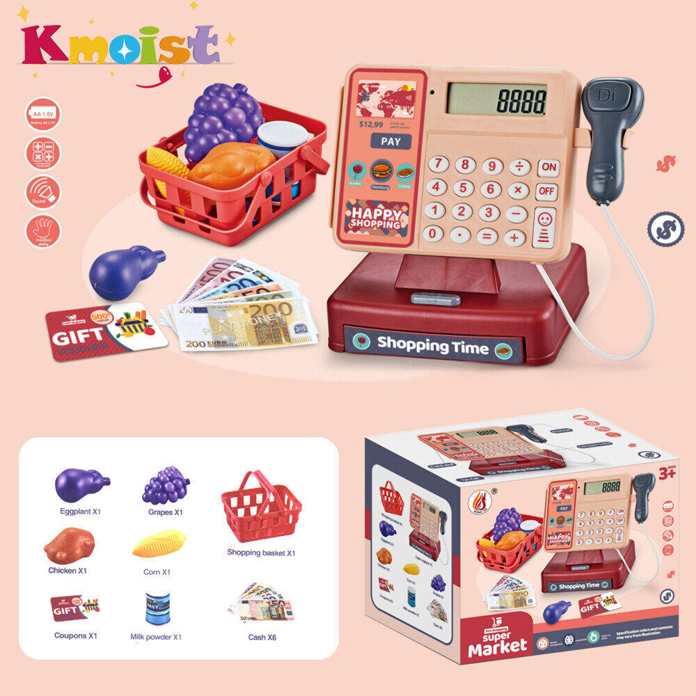 Kmoist Children Cash Register With Computing Puzzle Play House Toy for