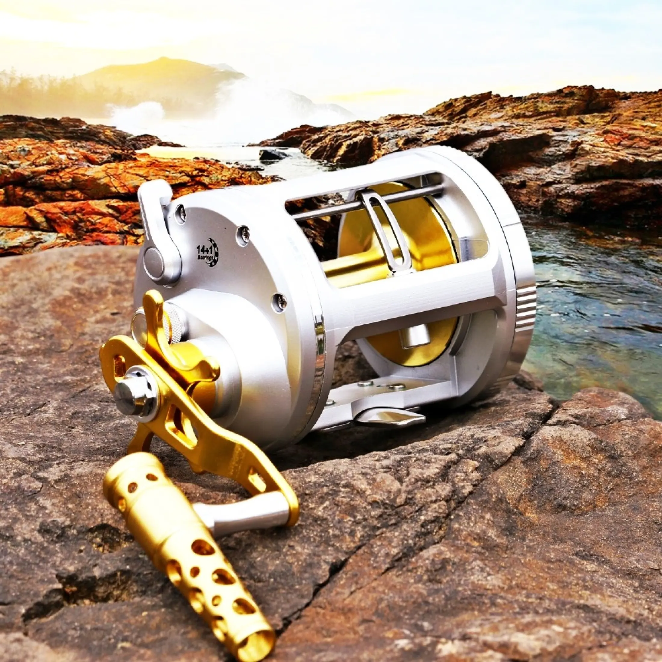 spinning reel with bait clicker