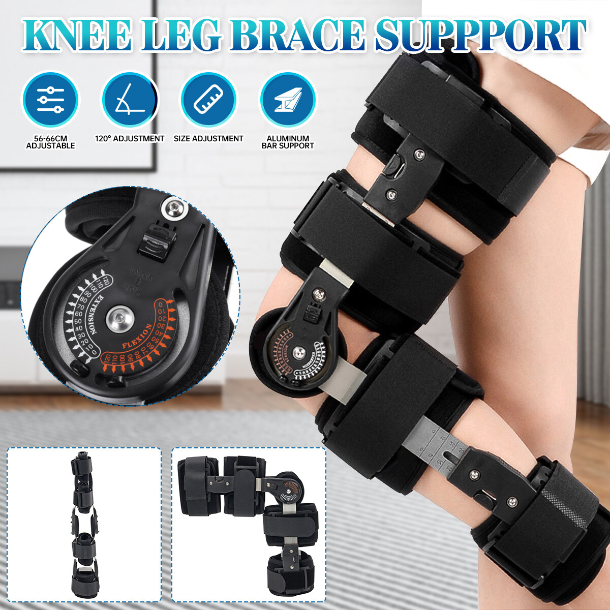 Nẹp đầu gối hỗ trợ điều chỉnh bản lề chân bảo vệ đầu gối thông dụng hỗ trợ chuyên nghiệp
