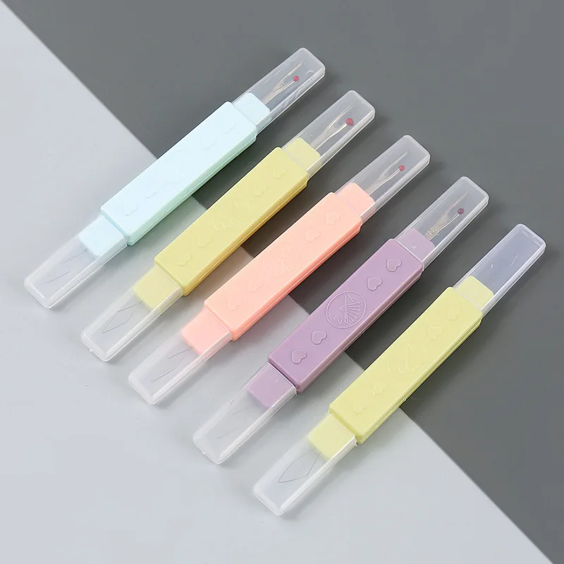 1/3/5Pcs Sewing Needle Threader Seam Ripper Dual Purpose Sewing Tool Portable Home Thread Cutter Double Head with Protective Cover 2-in-1