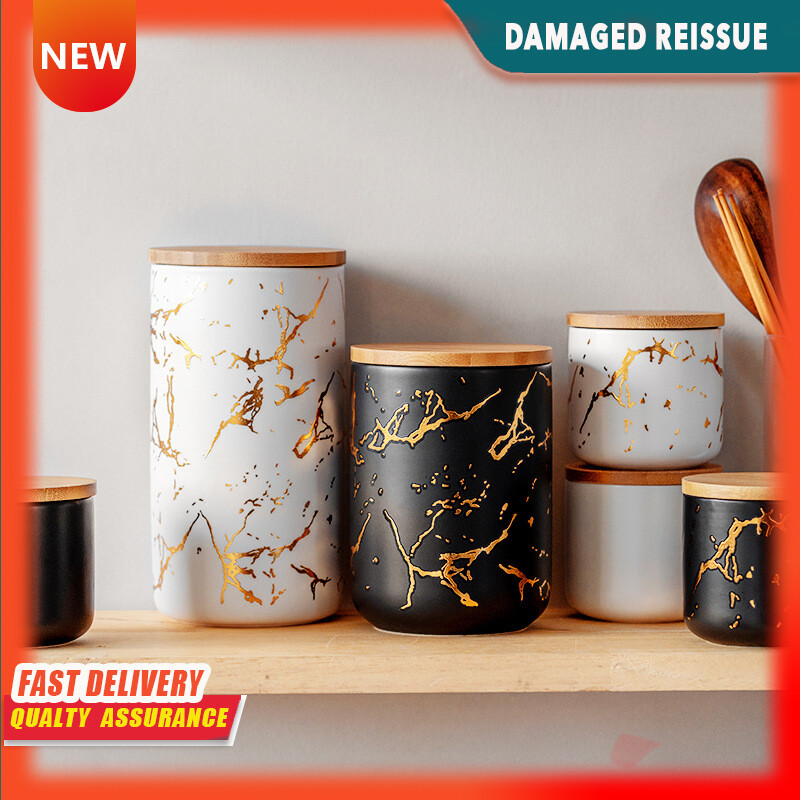 Gambar Ceramic Sealed Jar Tea Coffee Bean Jar Kitchen Moisture proof Moisture proof Storage Snack Storage Jar