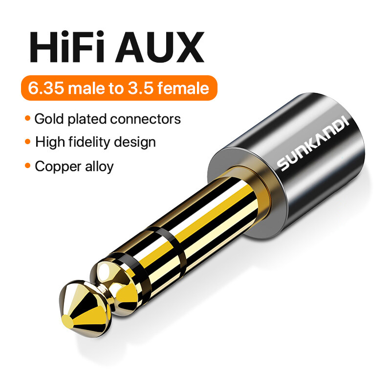 Sunkandi Bộ chuyển đổi Bộ khuếch đại tai nghe Cổng kết nối cái 6.5mm sang 3.5mm Bộ chuyển đổi Micro