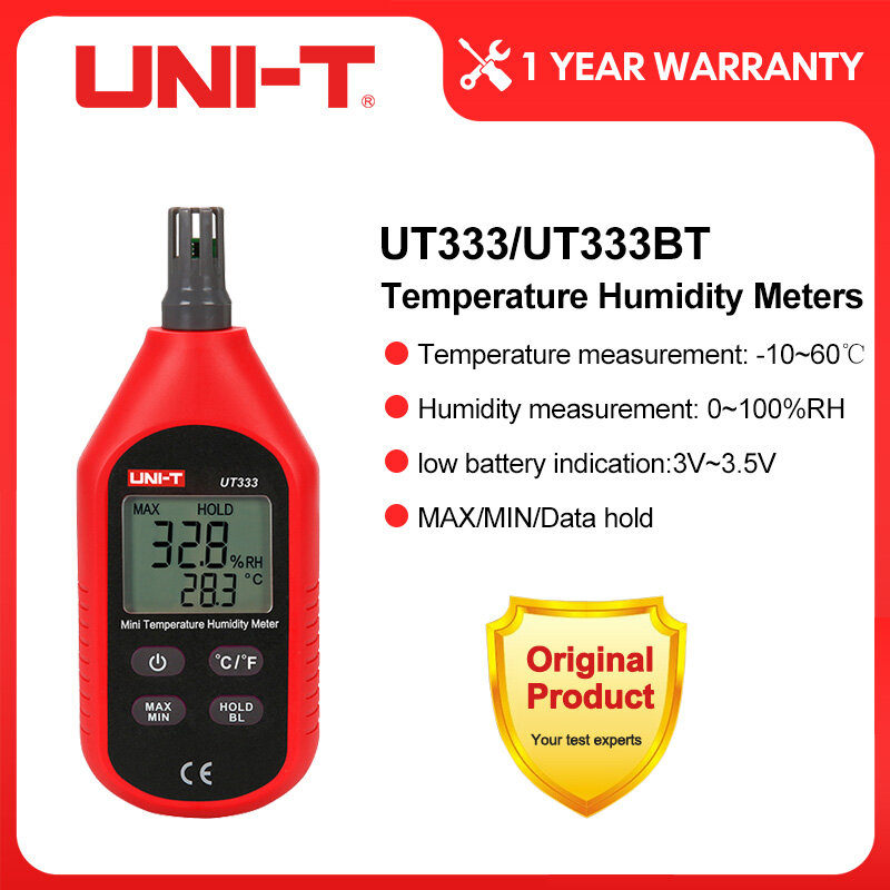 Uni-t máy đo độ ẩm nhiệt độ mini điện tử ut333 ut333bt nhiệt kế trong nhà ngoài trời máy đo độ ẩm màn hình lcd kỹ thuật số