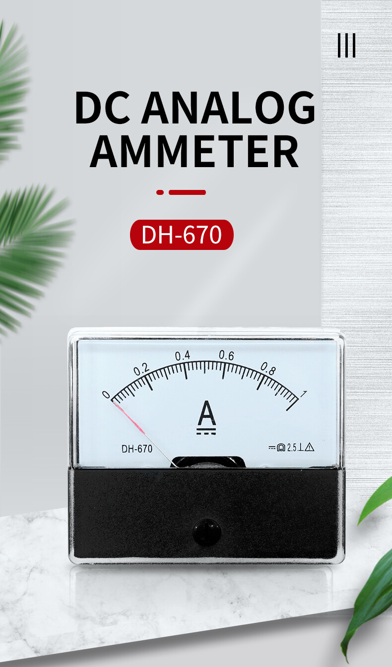 EBGAZSPD Ampèremètre De Courant Analogique DH670, 1A 2A 3A 5A 10A 20A