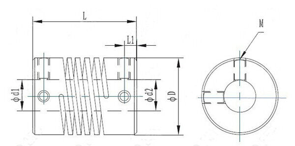 5mm x 10mm Aluminum Flexible Shaft Connector Coupler Motor Stepper CNC L25mm 