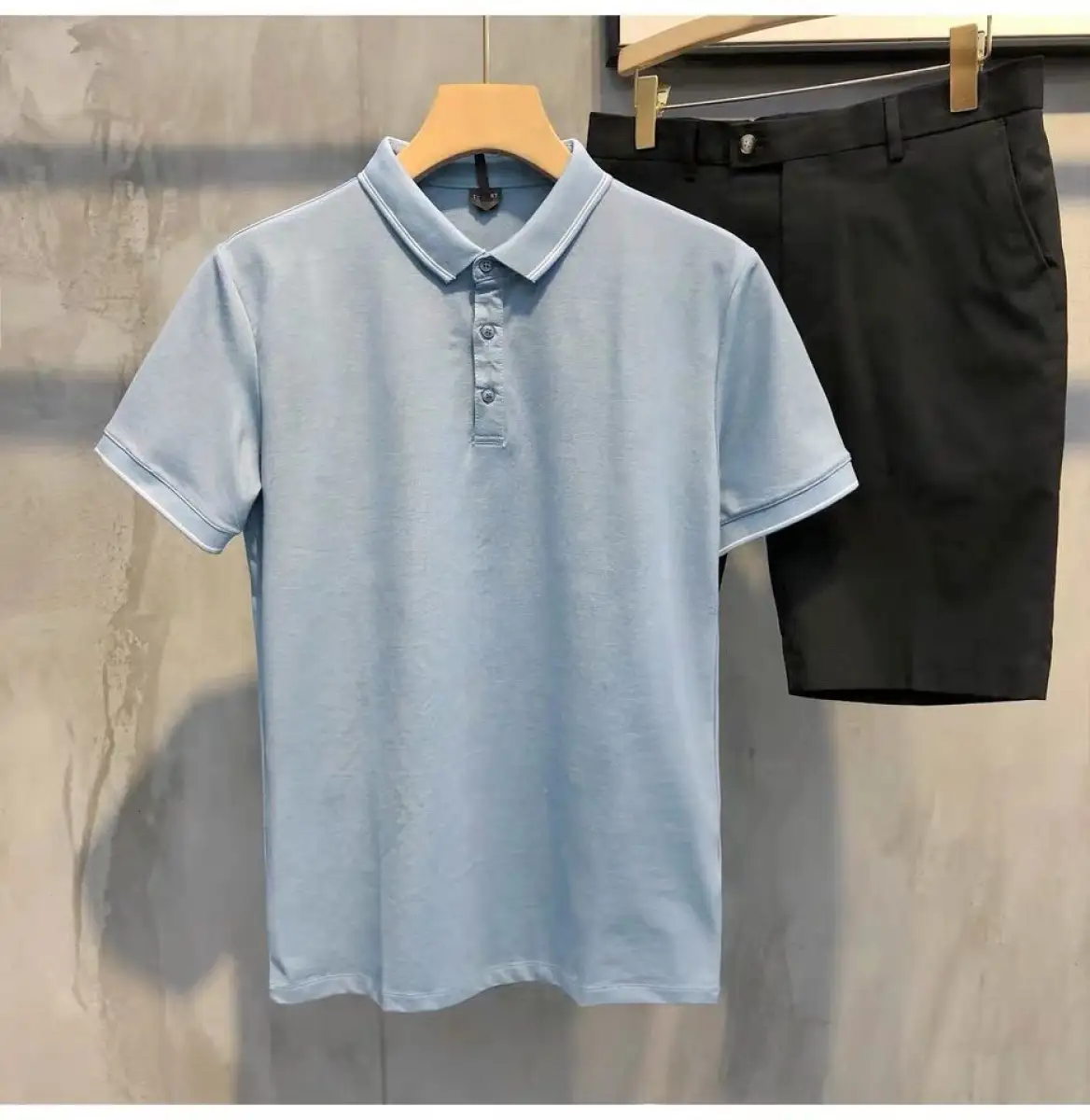 Rkp737 Handsome Striped Lapel Short Sleeved Male Polo Shirt English Retro Wild Casual T Shirt Repair Paul Jacket Male April 30 Released Lazada