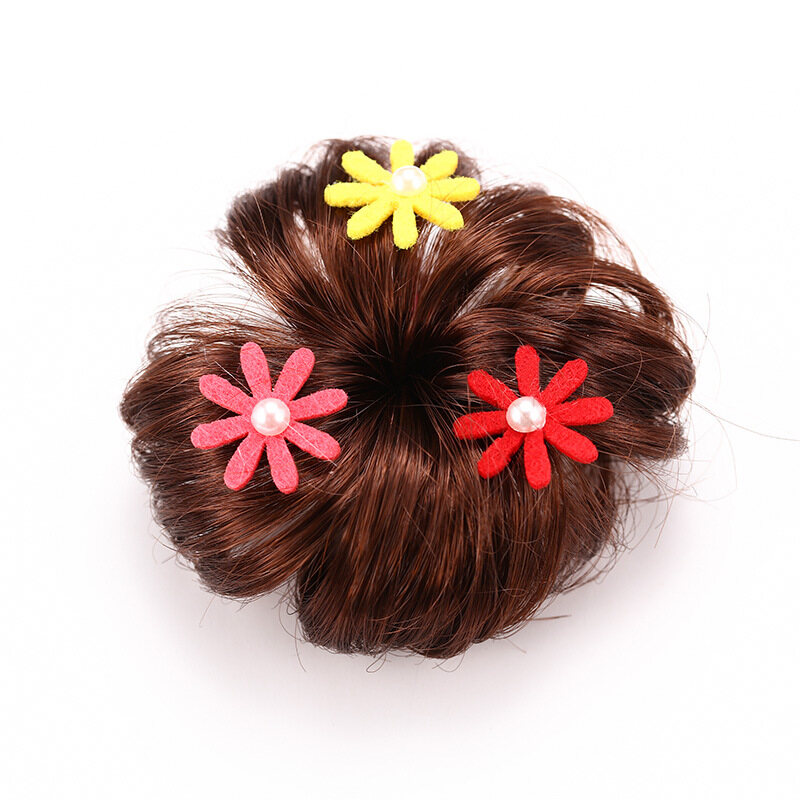 Tóc Giả Trẻ Em TSE Với Kẹp Tóc Tóc Giả Nữ Công Chúa, Kiểu Búi Tóc Hoa Cài Tóc Kẹp Bé Gái, Phụ Kiện Tóc P08 1 Pair