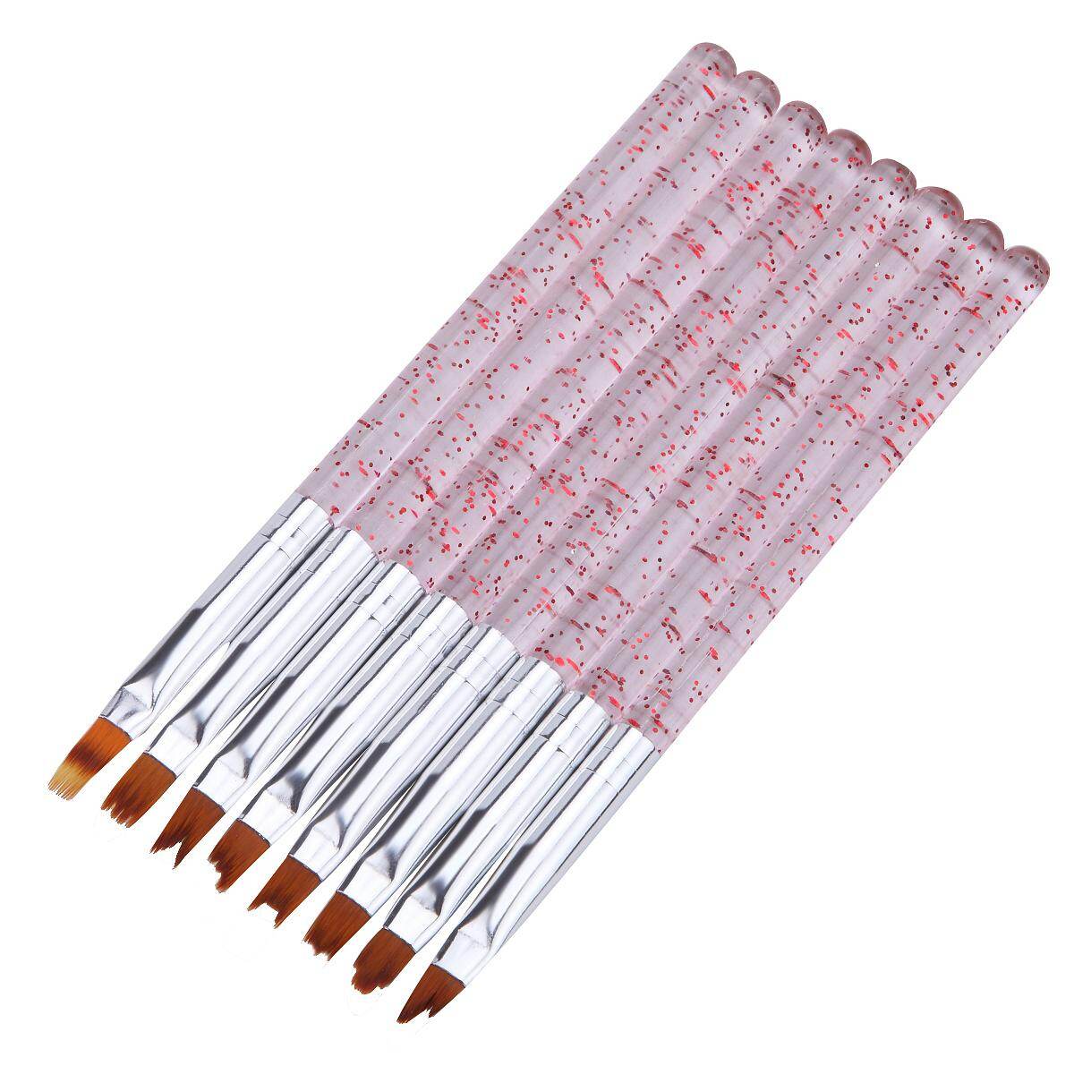 8 Cái/bộ Nail Art Trăng Nụ Cười Shape Acrylic Pháp Brush Set Gel Polish 3D Gradient Dần Dần Phai Màu DIY Sơn Vẽ Liner Bút