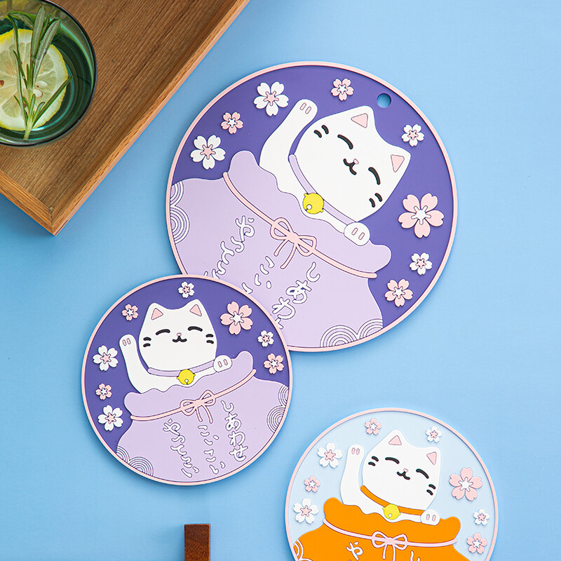 Maneki-neko miếng lót ly Thảm trải bàn gấp