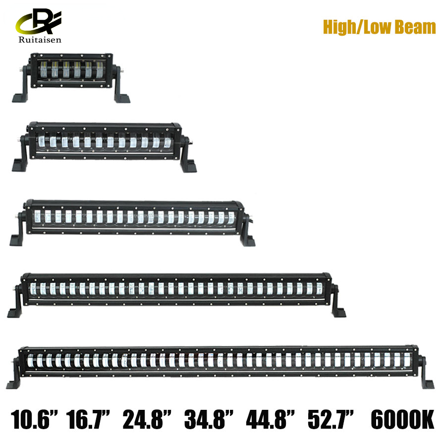 Super Bright High Low Beam Double color 10.6" 16.7" 24.8" 34.8" LED Spot Light Bar For Offroad Car SUV Truck 4*4 12V 24V ราคา 609 บาท*ส่งฟรี
