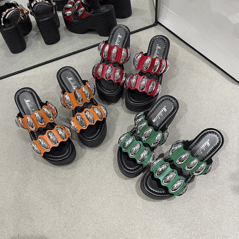 MANXIXI Fashion Women Wedge Heels 8.5 cm Beautiful Shining Sandals (Size 35-42) ราคา 592 บาท*ส่งฟรี