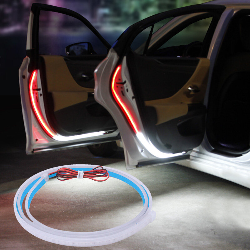 1 chiếc dải đèn trang trí cửa xe ô tô kiểu dáng nhấp nháy đèn nhấp nháy an toàn 12V LED cảnh báo mở đèn LED dải chống nước