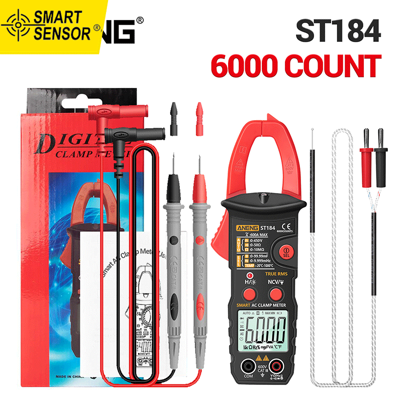 Smart Sensor ANENG Đồng Hồ Vạn Năng Kỹ Thuật Số True RMS Máy Dò Điện Áp DC/AC Máy Đo Ampe AC Với Điện Dung Ohm Máy Kiểm Tra Nhiệt Độ Hertz Điốt Liên Tục NCV