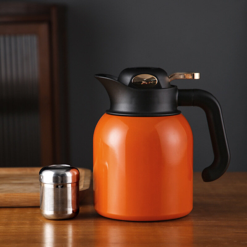 Gambar Stewed Teapot 316 Large capacity Old White Tea Stuffy Teapot Stainless Steel Household Tangerine Peel Pu er Stuffy Bubble Insulation Teapot
