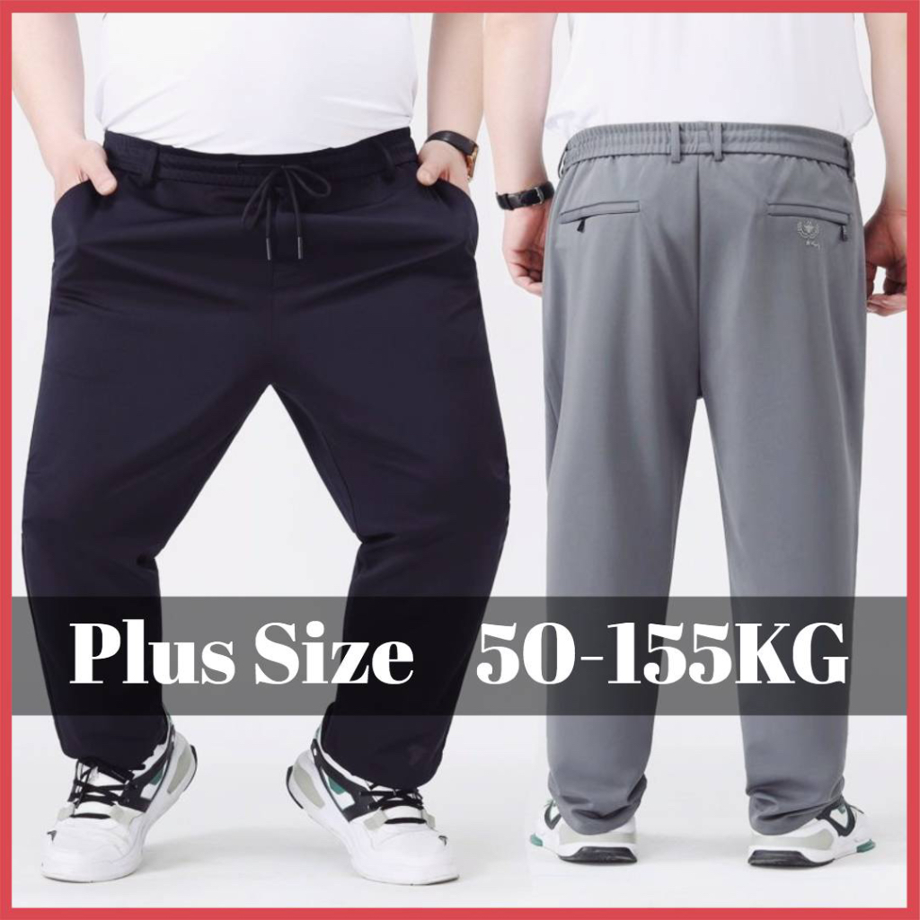 50-155KG Men Plus Size Business Casual Long Suit Pants Man Oversized Elastic Straight Thick Formal Trousers