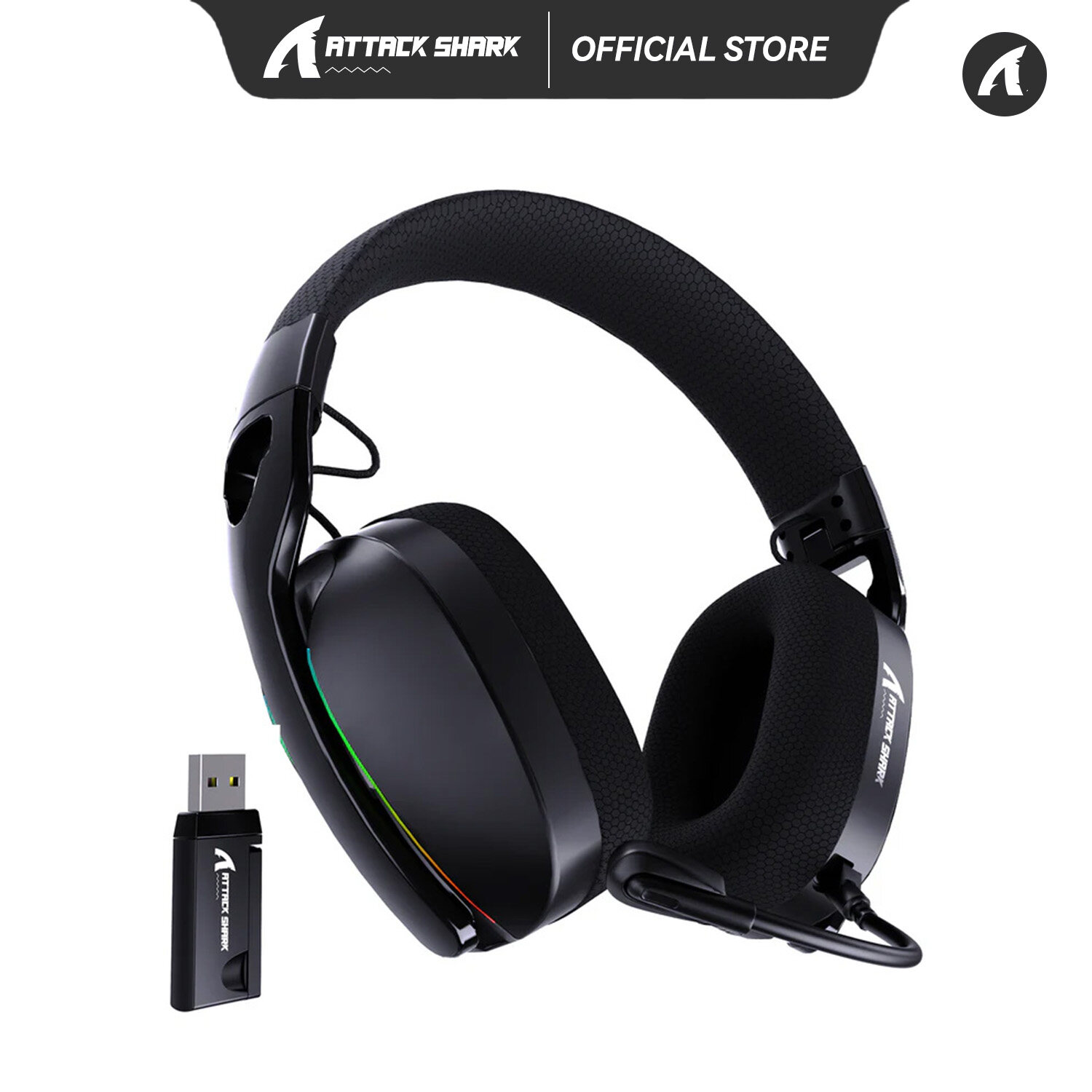 Tấn Công Cá Mập L90 Flodable RGB Siêu Nhẹ Tri-Chế Độ Tai nghe chơi game Có Thể Gập Lại Trọng Lượng Nhẹ RGB Tai nghe chơi game không dây Tai nghe chơi game Cho PC/PS4/PS5/Switch/Xbox