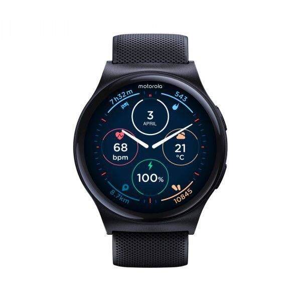 Motorola Moto Watch 120 - Premium Bluetooth Smartwatch with AMOLED Display, 10-Day Battery, Heart Rate & SpO2 Tracking, Fitness & Health Monitoring ราคา 3,895 บาท*ส่งฟรี
