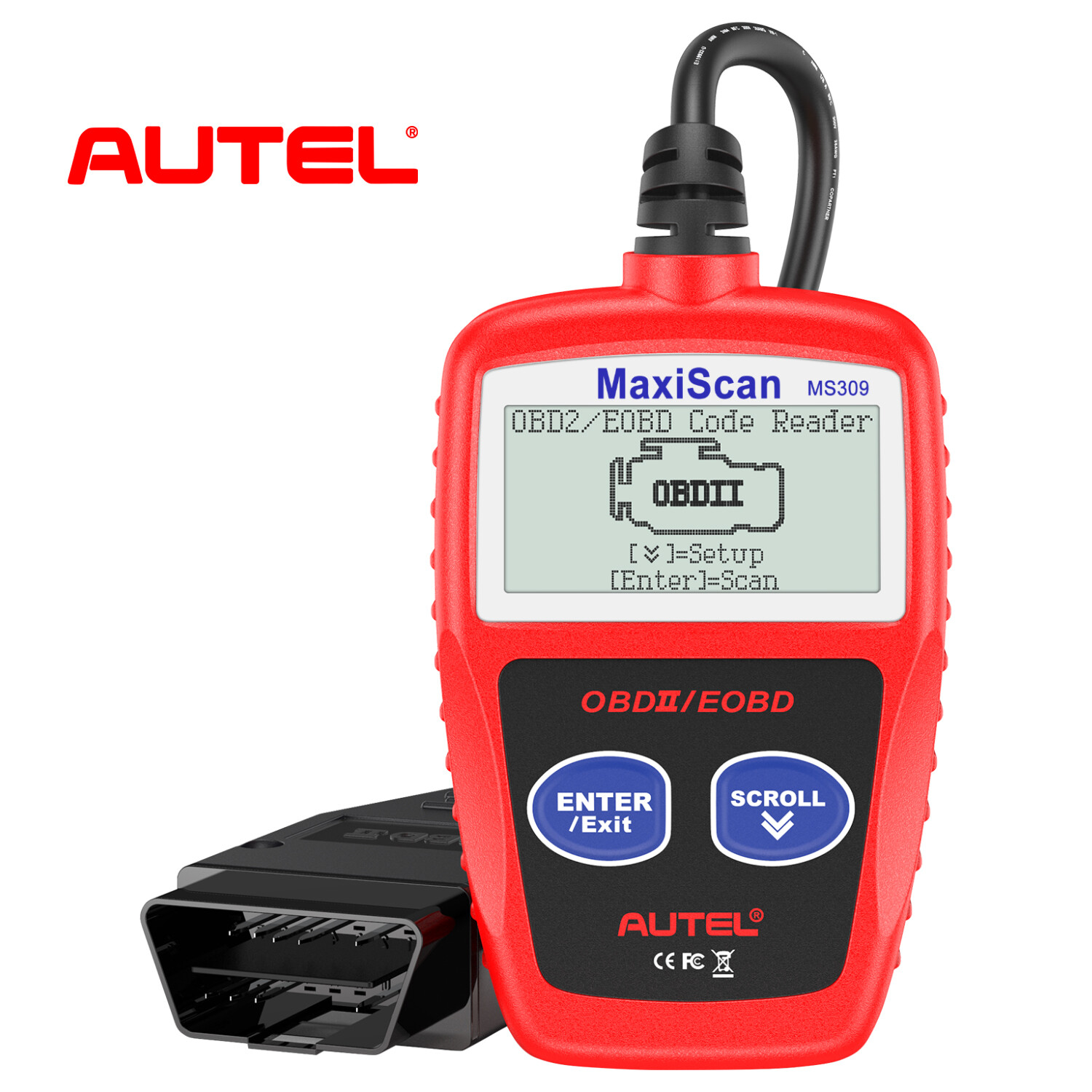 Autel MaxiScan MS309 OBD2 Máy quét, Đầu đọc mã động cơ kiểm tra ô tô, Kiểm tra trạng thái giám sát khí thải, Công cụ quét chẩn đoán CAN mới nhất năm 2023 cho tất cả các phương tiện giao thức OBD II sau năm 1996