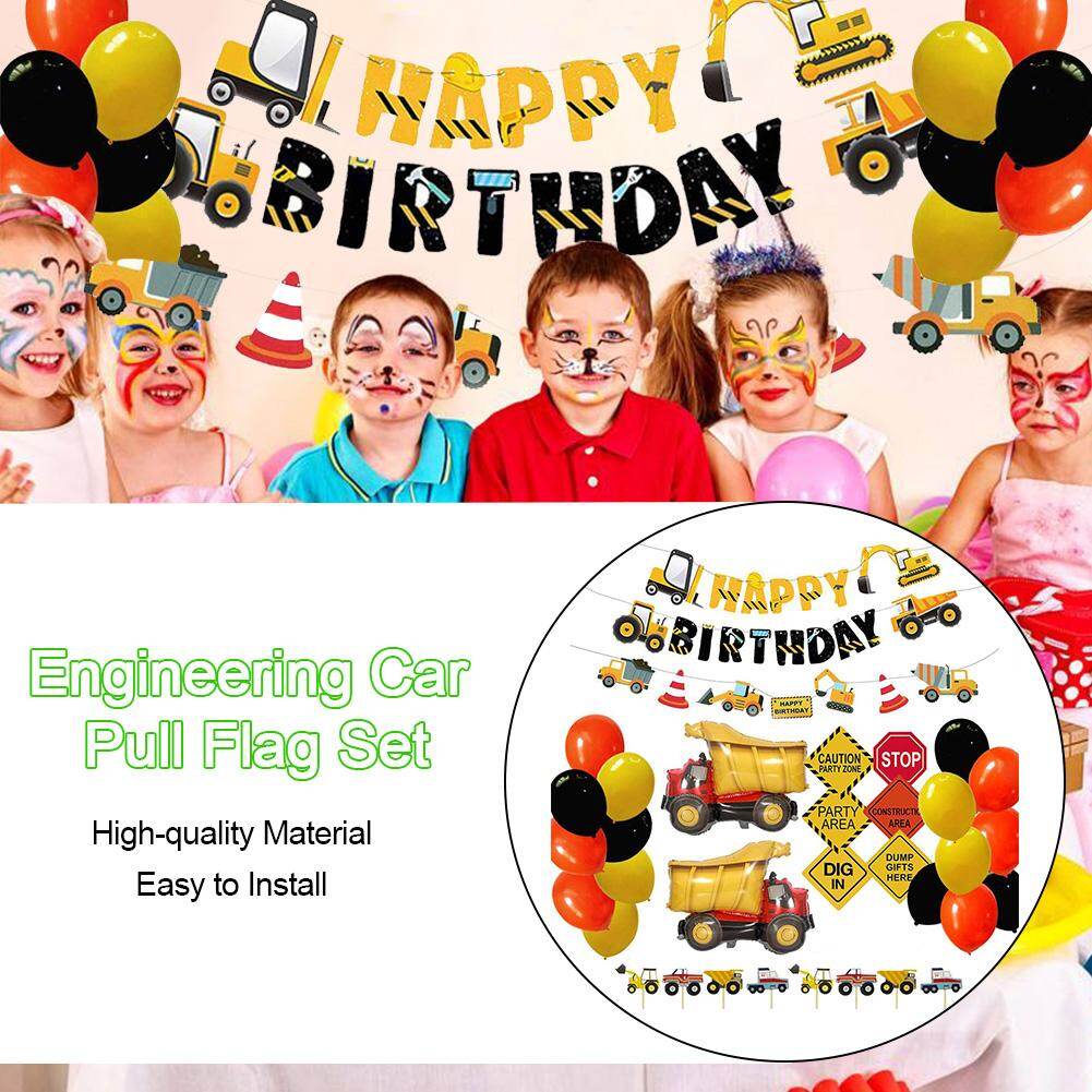 Construction Engineering Car Party Theme Decoration Banner