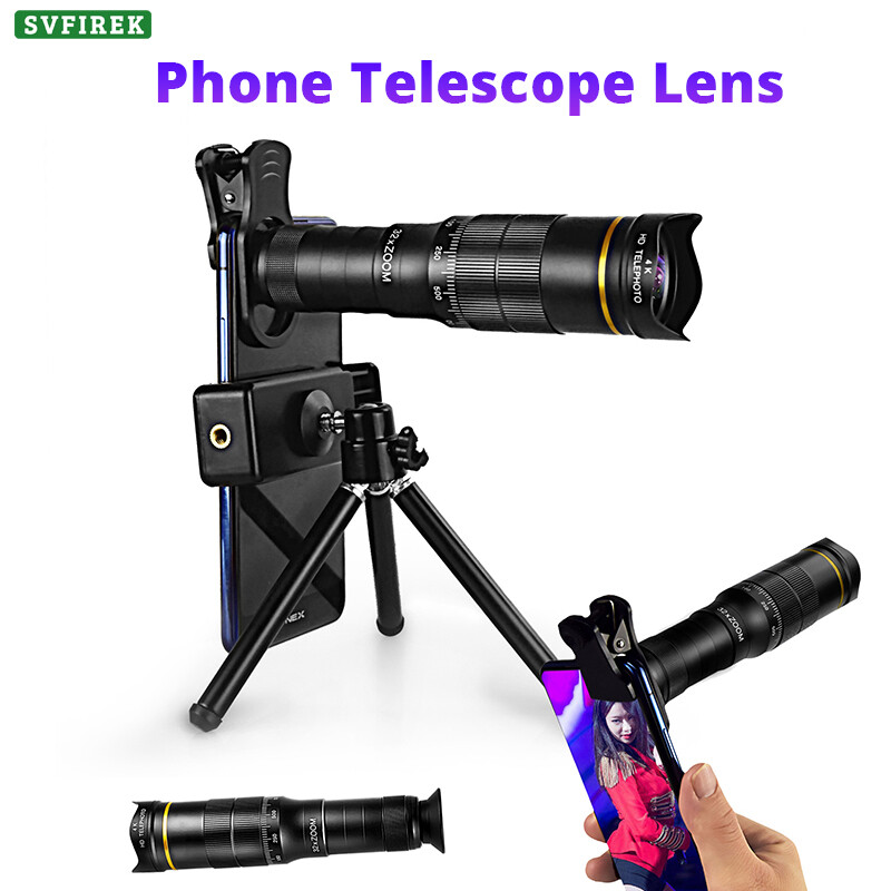 Ống kính camera điện thoại 22X 32x kính viễn vọng cho điện thoại ống kính macro Zoom Macro mắt cá rộng thiên thần Ống kính mở rộng chân máy