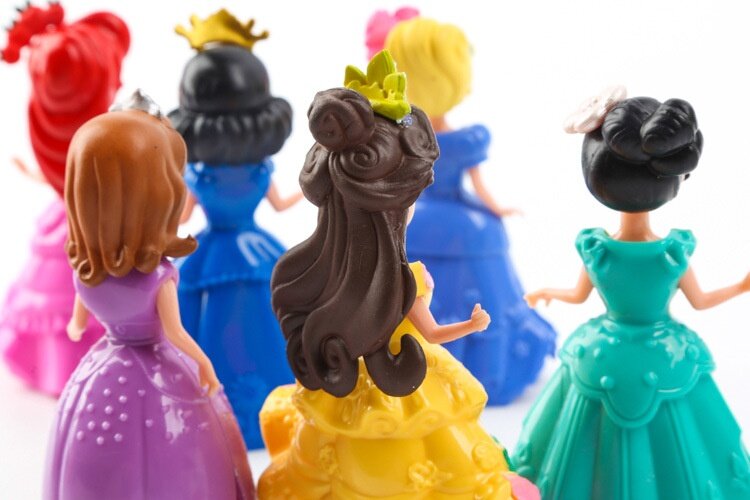 Kids Girls 6PCS 10CM Princess Doll With 12PCS Magic Clip Dress Toys Xmas Gift ^^