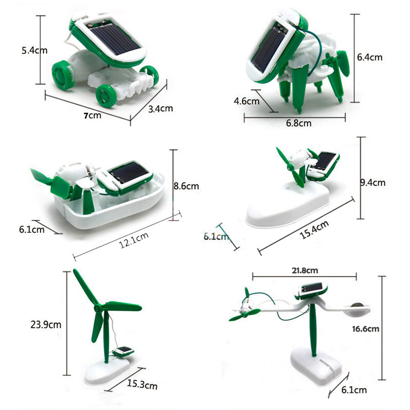 conusea bộ robot năng lượng mặt trời 6 trong 1 đồ dùng lắp ráp tự làm mô 3