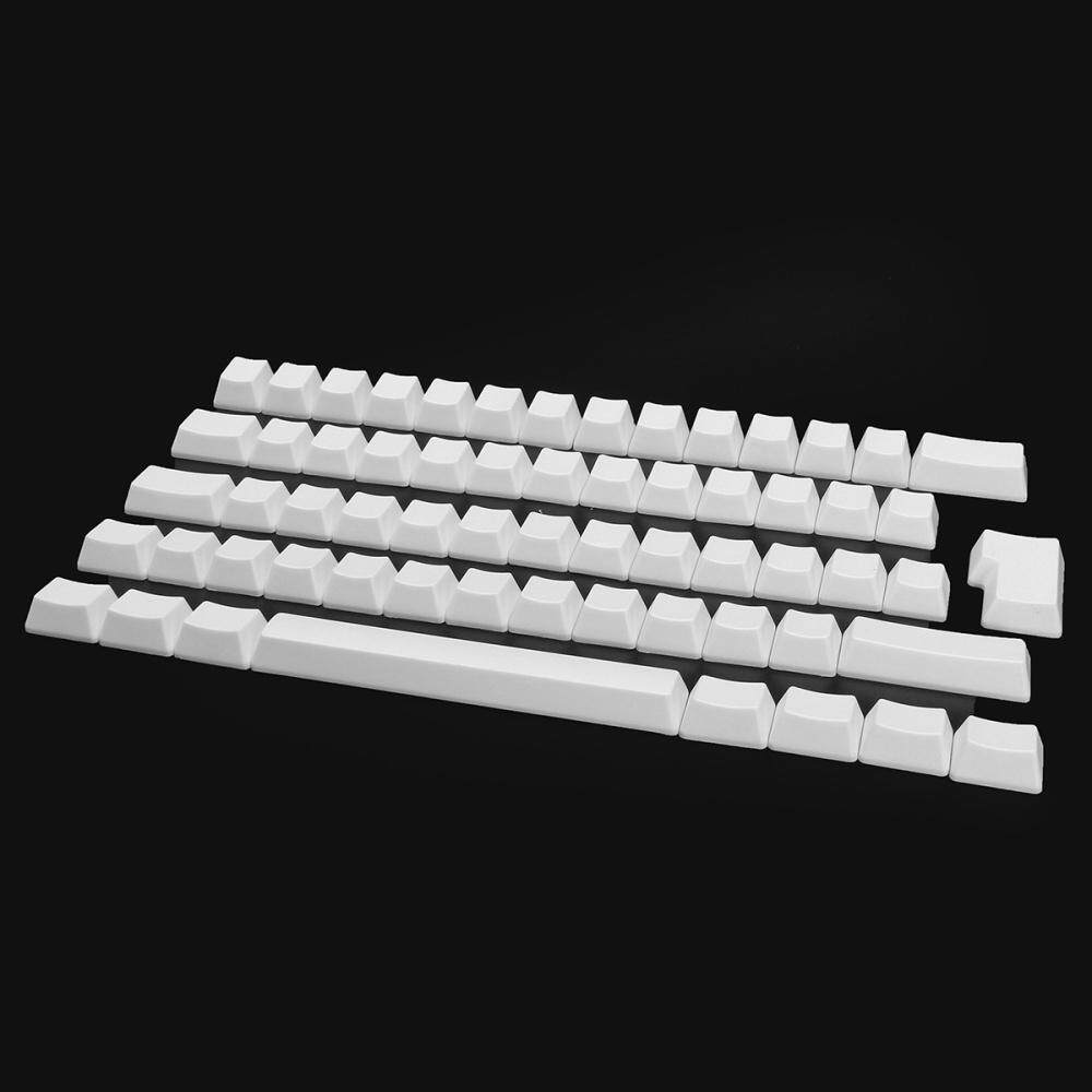 White Blank PBT 62 Key ISO Keycaps for MX Switches Mechanical Keyboad