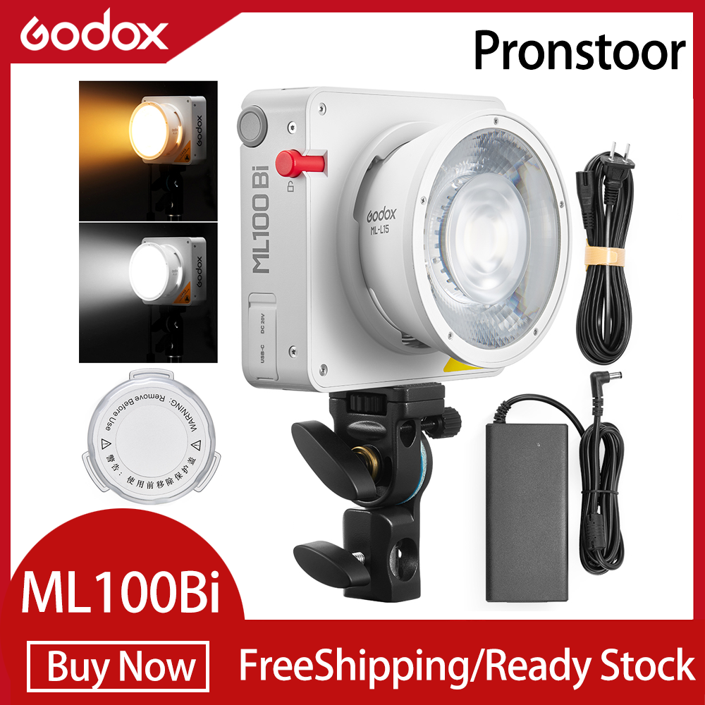 ชิ้นส่วนและอะไหล่อิเล็กทรอนิกส์ Godox ML100Bi Bi-Color ไฟ LED แบบพกพา 120W Onboard & App Control โคมไฟถ่ายภาพสำหรับการบันทึกวิดีโอ, สตรีมมิ่งสด ราคา 6,368 บาท*ส่งฟรี