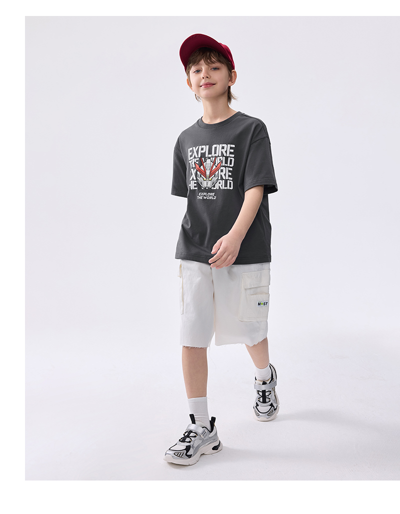 balabala Children Short Sleeve T-Shirt 2025 Summer New Quickdry Parentchild Inner Wear · v2