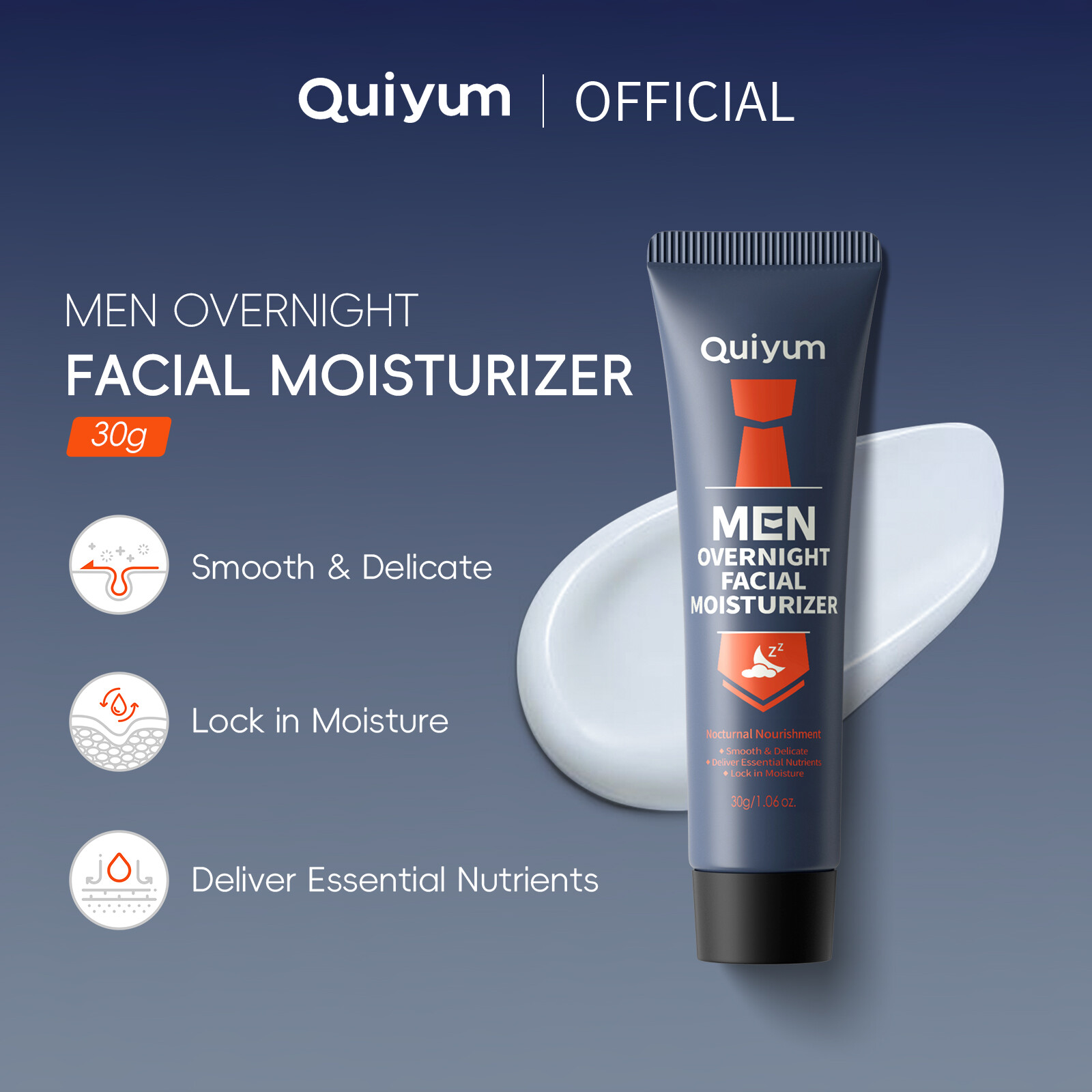 Quiyum người đàn ông qua đêm Kem dưỡng ẩm da mặt 30g mịn & da nhạy cảm trẻ hóa nuôi dưỡng sâu