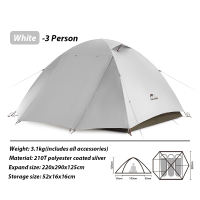 Naturehike 2-3 People Ultra Light Hiking Tent Outdoor Lightweight Camping Rainproof coated with silver Sunscreen