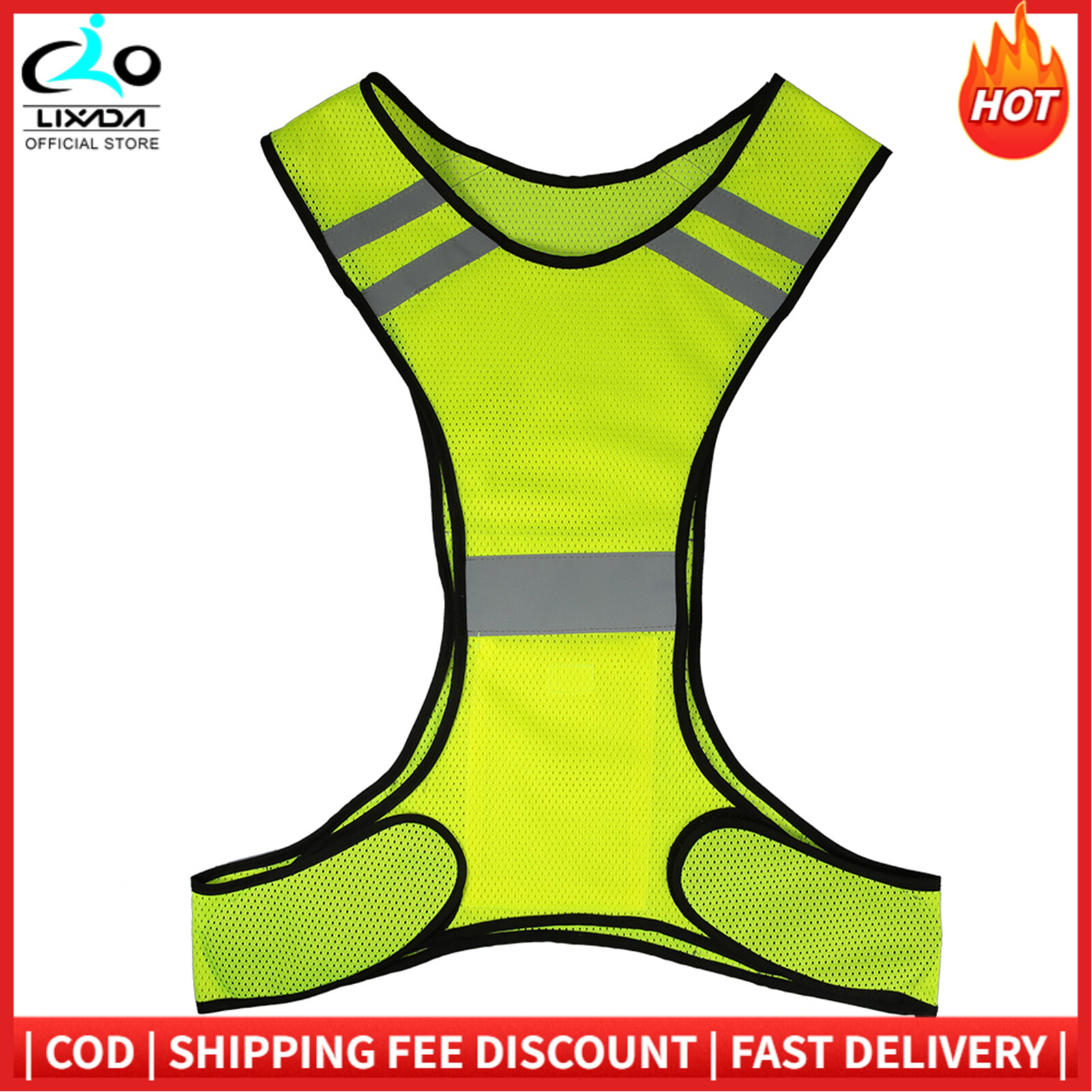 Áo Phản Quang Lưới Thoáng Khí Nhẹ, Áo Vest An Toàn Tầm Nhìn Cao, Bánh Răng Áo Ghi Lê Cảnh Báo Đi Xe Đạp LIXADA Chạy Bộ Khi Chạy Bộ