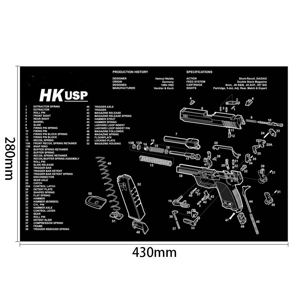 Bitak Ar15 Ak47 G/Alas Ru/Bber, Dengan Instruksi Diagram Suku Cadang,  Bantalan Mouse Untuk Glock 17 19 1911 Be/Retta 92 Sig Sauer P320 Cz 75 |  Lazada Indonesia