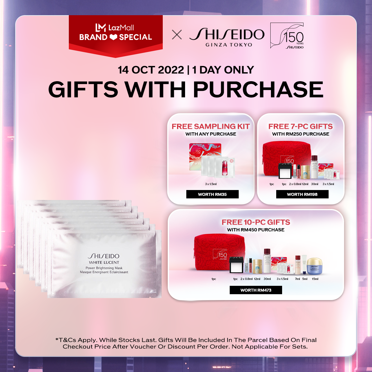 Gambar Shiseido White Lucent Power Brightening Mask 6 Sheets