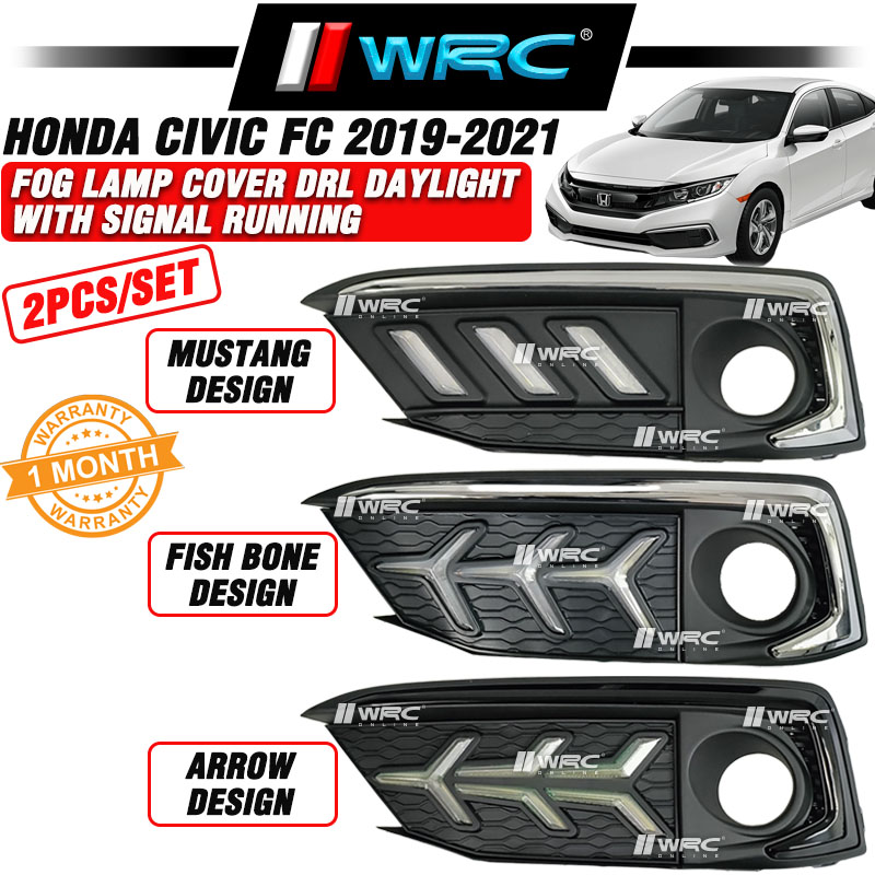 Autoparts-star LED DRL Fog Lights – 2019-2021 Honda Civic Sedan, White/Yellow, Turn Signal